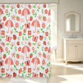 thumbnail image 2 of Erosebridal Watercolor Bug Ladybug Shower Curtain 72Wx84L,Lovely Strawberry Flower Bathroom Shower Curtain,Red Coral, 2 of 5