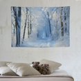 thumbnail image 3 of ONETECH  Christmas Tapestry Wall Hanging Nature White Forest Snow Wall Tapestry for Party Livingroom Bedroom Dorm Home Decor, 3 of 7