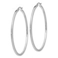 thumbnail image 2 of 14k White Gold 2mm Square Tube Hoop Earrings Round, 2 of 8