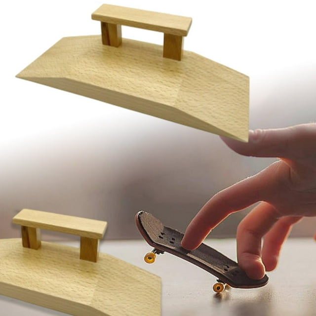 Wooden Fingerboard Training Kit with Multifunctional Skateboard Track Obstacle Course for Kids Educational Toy