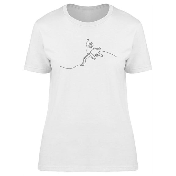 Happy Running Man T-Shirt Women -Image by Shutterstock, Female Large