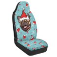 thumbnail image 2 of POLERO Protective Car Seat Covers for Automotive, Polyester Fabric Elastic Auto Front Seat Covers, Christmas French Bulldog, 2 of 7