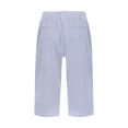 thumbnail image 4 of Womens Tops Spring Fall Clothes 2025 Shirts Loose Festival Tops Summer Linen Solid Color Loose Straight Leg Pants With Pockets Side Slit Buttons Five Quarter Pants Plus Size Tops For Women Summer, 4 of 5