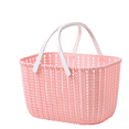 thumbnail image 1 of Cesta de almacenamiento portátil en forma de cesta de almacenamiento de ducha de ba?o de ratán Caja de almacenamiento de plástico de oficina Cesta de almacenamiento de juguete de rompecabezas, rosa LingWen 8390614125322, 1 of 1