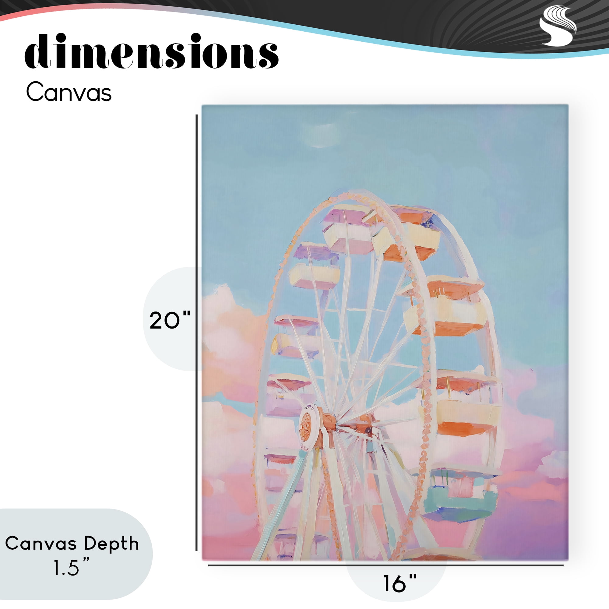 Stupell Industries Ferris Wheel & Cotton Candy Sky Canvas Wall Art, design by The Prints Vibe