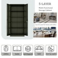 thumbnail image 2 of Storage Cabinet With Doors And Shelves, 5-layer Home Garage Office File Large Storage Dark Gray Cabinet With Lock For Kitchen Bedroom Living Room, 31.5x15.7x70.9inch, 2 of 7