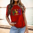 thumbnail image 2 of PMUYBHF Mode pour Femmes Hauts Décontractés Manches Courtes Col Rond T-Shirt Imprimé Ample 2977 TTG, 2 of 5