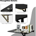 thumbnail image 6 of Wubio Wall Mounted Folding Table, 31.5" x 23.5" Drop-Leaf Floating Writing Desk for Small Spaces, Space-Saving Fold Down Laptop Workstation for Kitchen, Bedroom, Laundry Room, Study Room (Black), 6 of 11