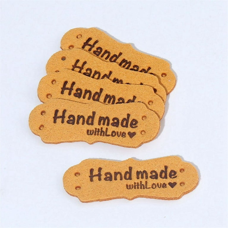 20Pcs Handmade Labels For Clothes Made With Love Leather Tags Hand