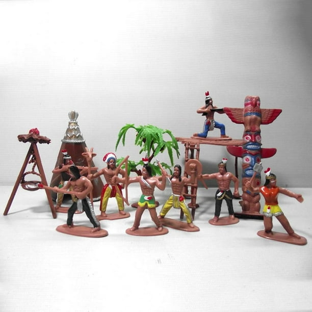 HILABEE set of Indian figures, play figures, action figures