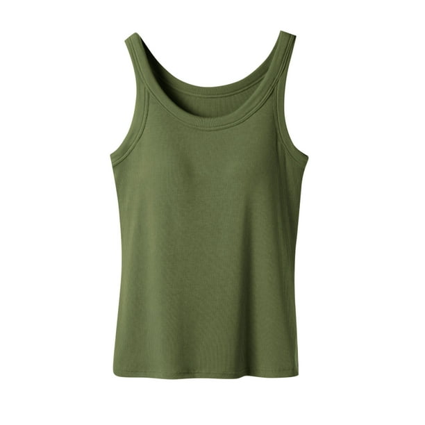 Tops de Manga Corta Sexy para Mujeres de Color Sólido con Almohadilla de Pecho sin Anillos de Acero, Top de Pijama Y Ropa Interior