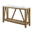 thumbnail image 6 of Walker Edison Modern Farmhouse Faux Marble and Walnut Entryway Table, Faux White Marble/Walnut, 6 of 13