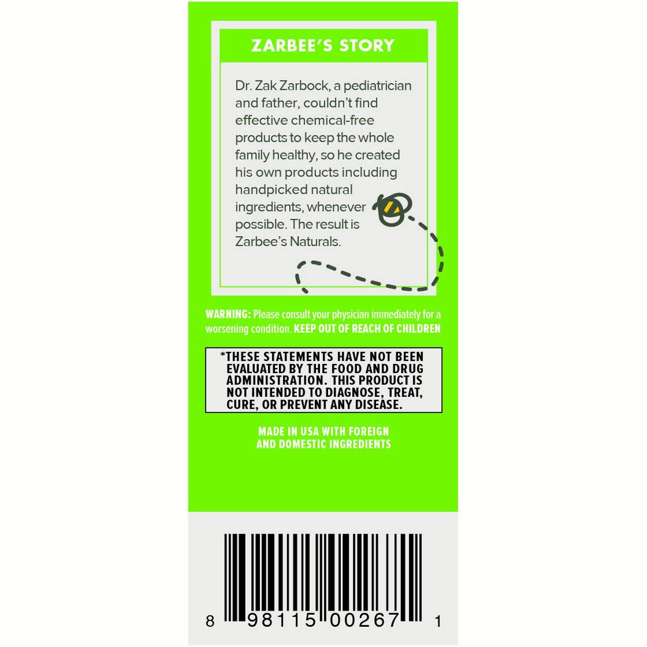 Zarbee's Naturals Baby Cough Syrup + Mucus, Natural Grape, 2 fl oz