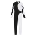 thumbnail image 5 of Nyeemya Full Body Leotard for Adult Womens Gymnastic Biketard Long Sleeve Dance Bodysuit Dancewear White S, 5 of 7