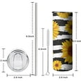 thumbnail image 6 of Sunflower Tumbler 20 Oz Travel Coffee Mug Sunflower Print Skinny Tumblers with Lid and Straw Stainless Steel Insulated Coffee Cups Gift for Sunflower Lover, 6 of 7