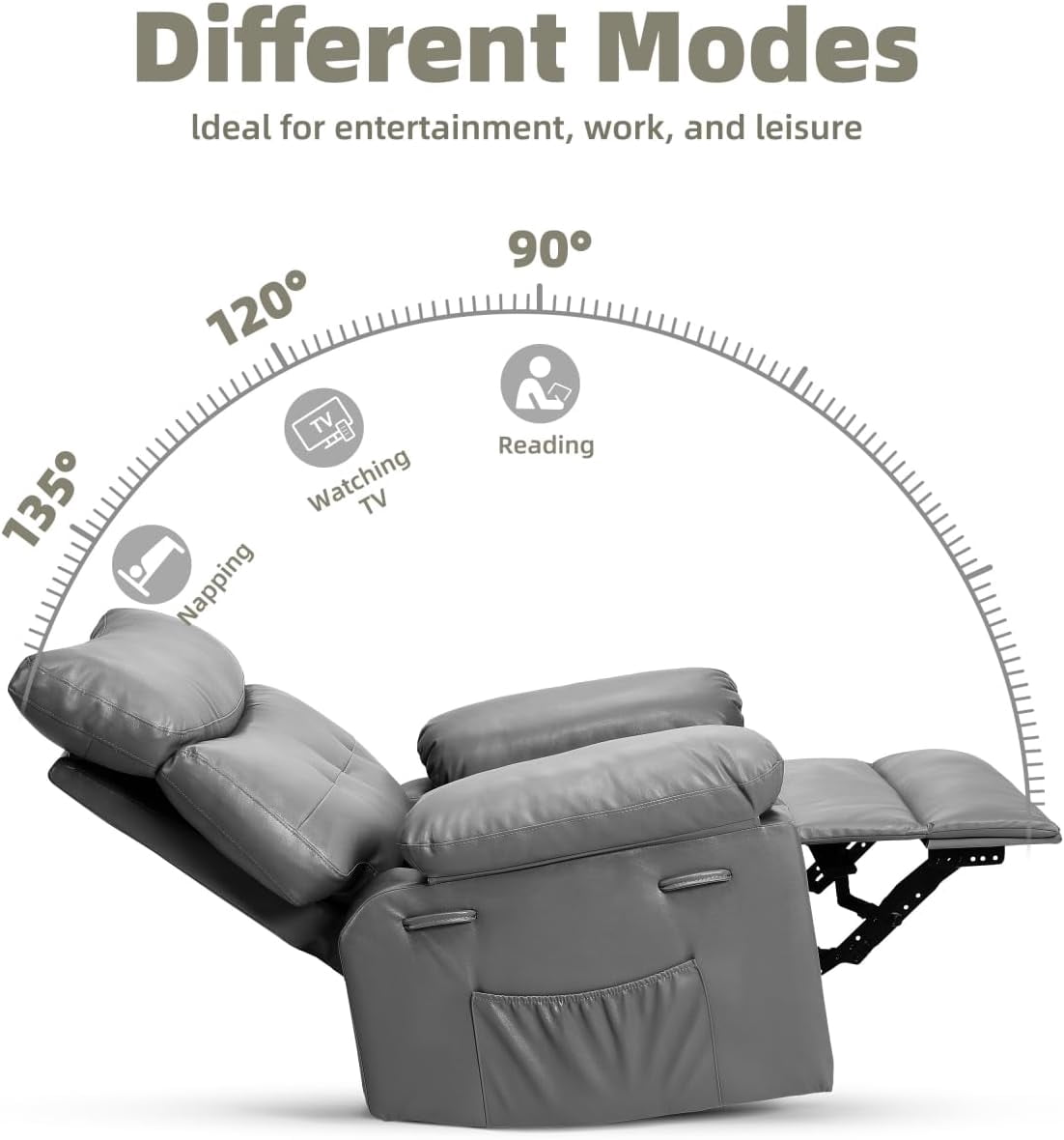 EastVita Oversized Recliner Chairs with Heat and Massage - 360 Swivel Lazy Boy Recliner Chair for Adults - Manual Rocking Chair with Remote Control for Living Rooms/Bedrooms and Nurseries - Creamy