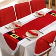 thumbnail image 1 of Mantel Juego De Camino De Mesa Y Fundas Para Sillas Navideñas, Tela No Tejida Roja Y Blanca, Para Decoración Navideña De Mesa De Comedor Y Cocina (1 Unidad) Rkxzt, 1 of 8