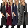 thumbnail image 1 of REDHOTYPE New Ladies Front Cardigan Long Sleeve Pocket Solid Color Sweater Jacket, 1 of 3