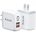 thumbnail image 1 of Bloque de carga USB C Kuewtya de 40 W, paquete de 2, 4 puertos tipo C, blanco, 1 of 7