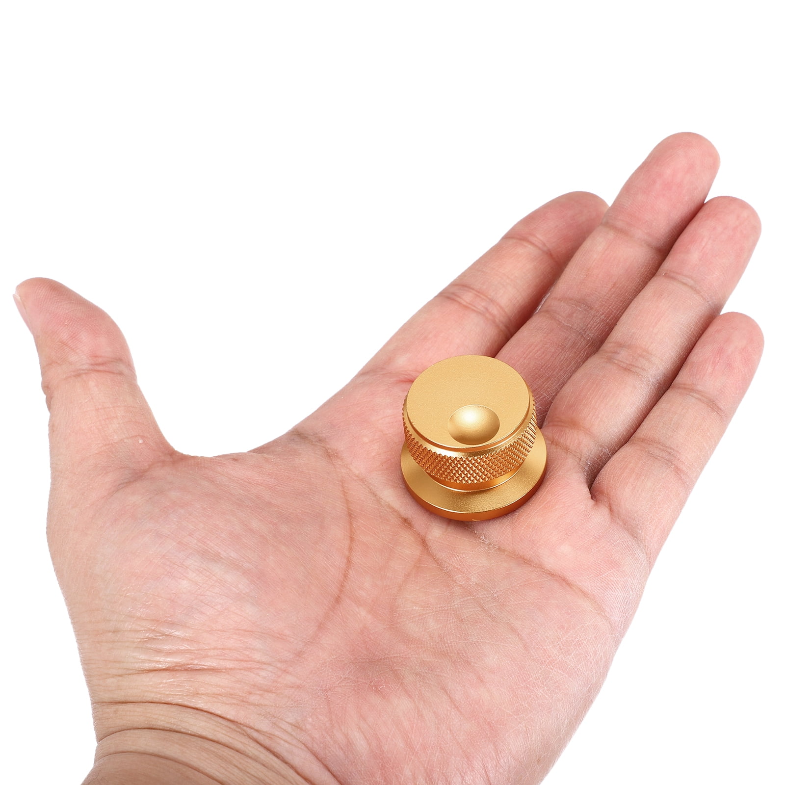 2 Pcs Aluminium Potentiometer Knobs, 1/4" (6mm) Universal Volume Tone Control Knobs with Oval Groove Indicator, 4/5" Gold(30x20mm)