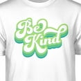 thumbnail image 2 of Teelocity Be Kind Retro Graphic T-Shirt (Small - Standard Fit, White Green Art), 2 of 4