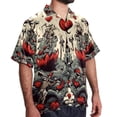 thumbnail image 2 of Love Men's Short Sleeve Hawaiian Beach Poplin Shirt Casual Printed Button Down Summer Unisex Shirt, 2 of 6