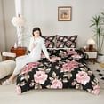 thumbnail image 4 of Feelyou Rustic Farmhouse Floral Full Size Comforter Sets, Retro French Style Bedding Comforter Set, Romantic Garden Flower Reversible Bedding Sets, Microfiber Bedroom Decor, 3 Pieces, 4 of 8