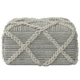 thumbnail image 5 of Simpli Home Simpli Home Cowan Contemporary Square Pouf in Grey, Natural Handloom Woven, 5 of 8