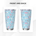 thumbnail image 3 of Fotbe Funny Cute Teeth Pattern 20 oz Tumbler Stainless Steel Vacuum Insulated Coffee Ice Cup Double Wall Travel Flask Leak-proof Coffee Cup-Straw Three-piece Set, 3 of 8
