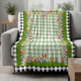 thumbnail image 2 of Happy Easter Blanket Soft Cozy Warm Throw Blanket for Couch, Plush Fuzzy Flannel Fleece Blankets for Sofa, Spring Bunny Ears Eggs Buffalo Checkered Bed Blankets Lightweight Gifts for Women, 32"x48", 2 of 9
