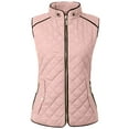 thumbnail image 1 of NE PEOPLE Women’s Quilted Vest – Lightweight Sleeveless Full Zip Up Casual Stand Collar Padding Gilet Jacket with Pockets NEWV40 Blush L, 1 of 7