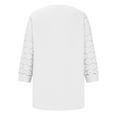 thumbnail image 4 of Hauaitttt Women Casual Fashion Tops 3/4 Long Sleeve V Neck Lace Tunic Top Business Casual Shirt 2025 Womens Long Sleeve Shirt Women Shirts Women T Shirt Trashier Shirts Long Sleeve Tees, 4 of 5