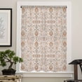 thumbnail image 4 of Vintage Boho Semi Sheer Curtains Drapes for Living Room, Bedroom, French Doors Window 96 Inches Long, Retro Southwestern Ethnic Mexican Floral Rod Pocket Chiffon Curtain Drapery Voile Drape Panel, 4 of 6