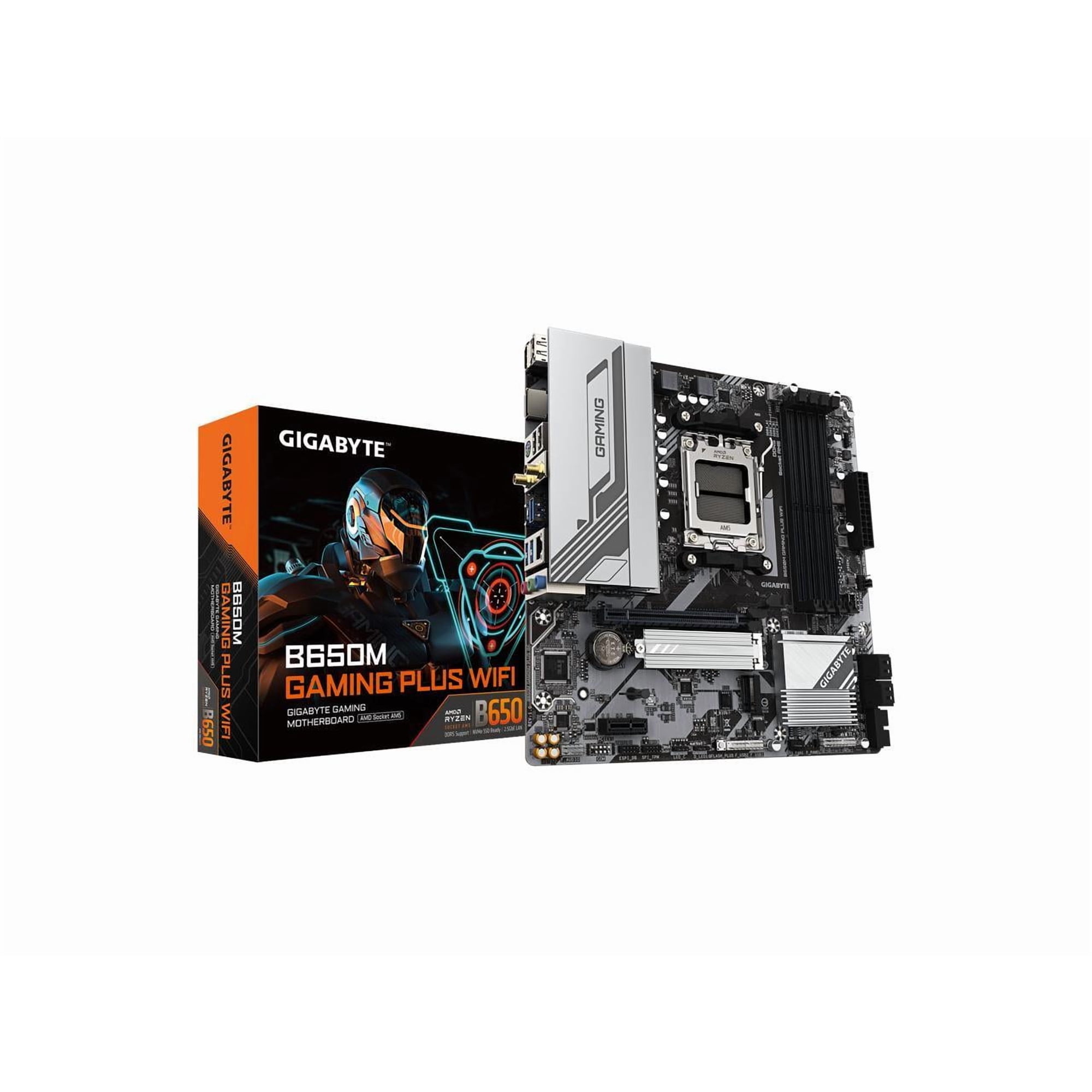 GIGABYTE B650M GAMING PLUS WIFI AM5 LGA 1718 AMD B650 M-ATX, DDR5, PCIe 4.0 M.2, PCIe 4.0, USB 3.2 Gen 1 Type-C, Wi-Fi 6E, 2.5GbE LAN