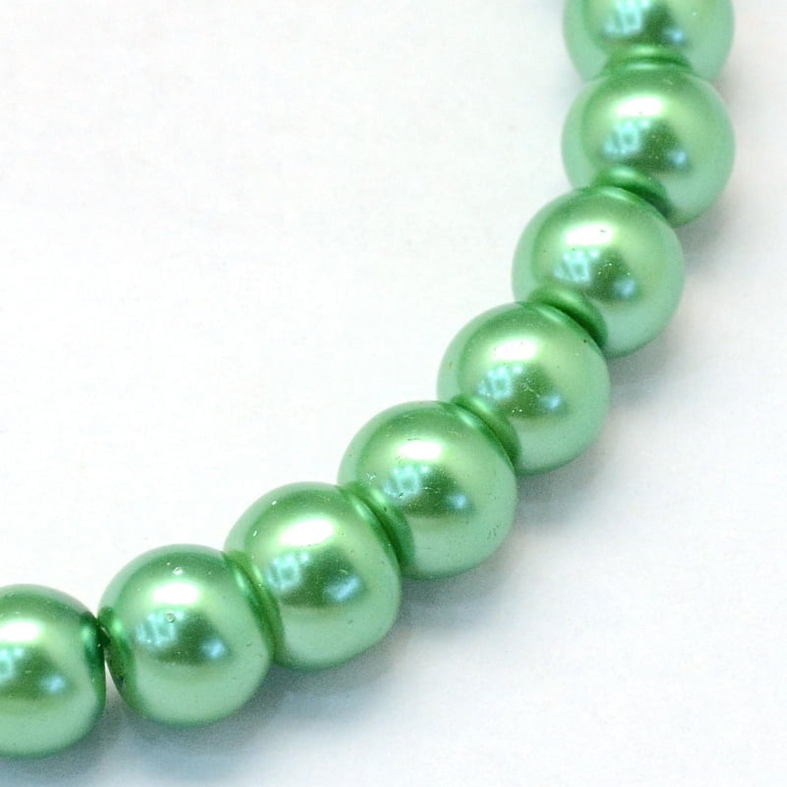 Baking Painted Pearlized Glass Pearl Round Bead Strands Medium Sea Green 6~7mm Hole: 1mm about 135~140pcs/strand 31.4 inch