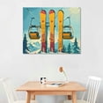 thumbnail image 2 of Orinice Ski Lift Skis Snowboard Fine Art Aesthetic Poster & Print Wall Painting for Classroom Kitchen Office Farmhouse Bathroom Decor 16x12in, 2 of 6
