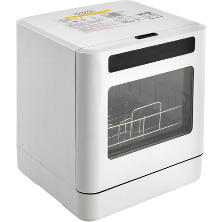Portable Dishwasher Countertop with 6L Built-in Water Tank,Countertop Dishwasher,4 Washing Programs Portable Dishwasher,Mini Dish Washer,360° Dual Spray,Dishwasher for Apartments& RVs,White