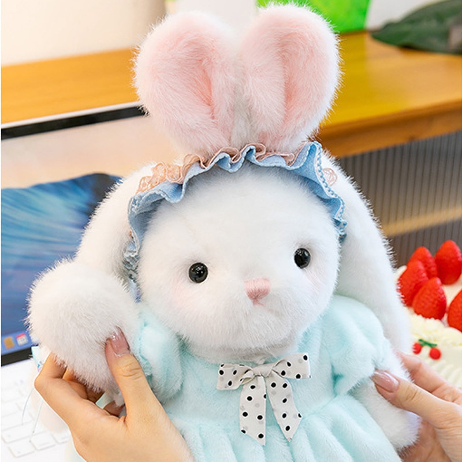 Plush Bunny Stuffed Animals Toys, Soft Adorable Plushies for Kids, Cute Yellow Rabbit Plush Toys, Holiday Birthday Gift for Children, Companionship Toy for Girls and Boys