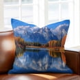 thumbnail image 2 of Landscape Sky Throw Pillow Cover Modern Forest Lake Maple Snow Mountain Cotton Linen Cushion Cover Throw Pillow Case with Invisible Zipper for Couch Sofa Bed Chair Car 16x16 Inch, 2 of 12