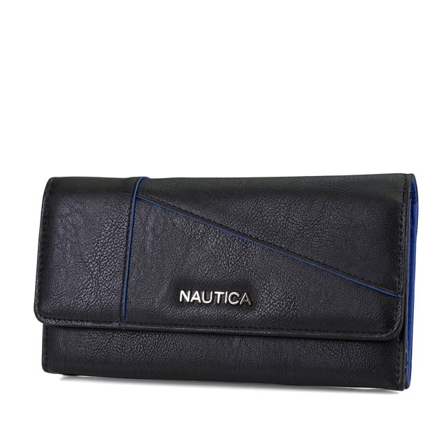 Monedero Nautica Money Manager para mujer con bloqueo RFID, color negro