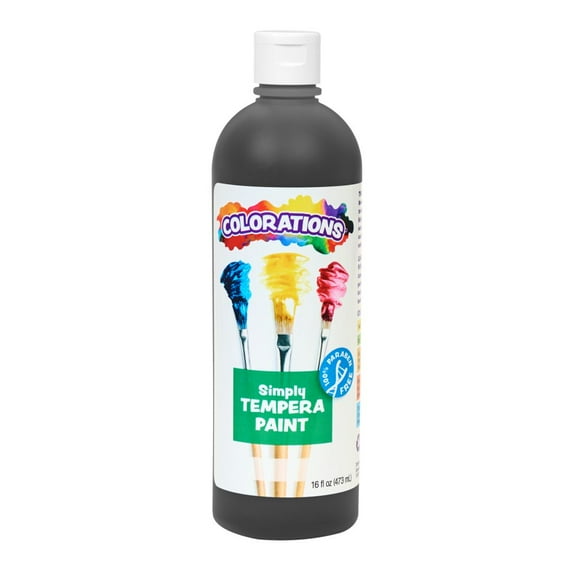 Colorations Paraben-Free Black Simply Tempera - 16oz Black