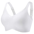 thumbnail image 4 of Alun Mesh Splicing V-Neck Bras for Women Wireless No Underwire Smoothing Seamless Push up Bralette Side Support and Soft Simple Comfortable for Daily Wear White S, 4 of 4