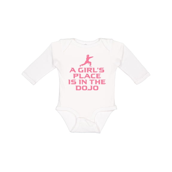 Inktastic Girls Cute Karate Martial Arts Girls Long Sleeve Baby Bodysuit
