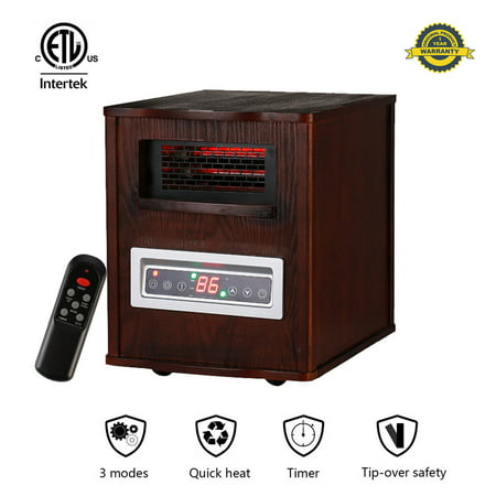 Ainfox Infrared Quartz Electric Space Heater, 1000W-1500W  Heating Systems with Thermostat, Tip-Over and overheat protection Remote Control 12hr Timer & Filter