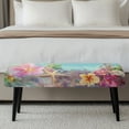 thumbnail image 3 of Jiueut Sea Starfish Plumeria Print Dining Room Bench Covers, Stretchable Rectangle Bench Seat Slipcover Easy to Clean Seat Protection for Living Room Bedroom Kitchen, 3 of 7