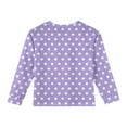 thumbnail image 3 of Girls Long Sleeve Polka Dot Pullover Crewneck Sweatshirt with Chest Pocket Casual Soft Top for Kids Youth, 3 of 4