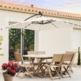 thumbnail image 4 of Sonerlic 8.2×8.2ft LED Square Outdoor Patio Offset Hanging Umbrella for Backyard,Beaches and Lawns, Sand, 4 of 8
