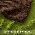 thumbnail image 3 of Exclusivo Mezcla Reversible Sherpa Fleece Throw Blanket for Couch, Soft Plush Blanket for Bed Sofa, Warm Fluffy Blankets for All Season, 50"x60", Olive/ Brown, 3 of 7