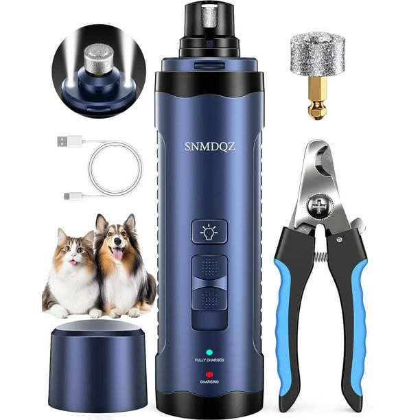 Molinillo de uñas para perros SNMDQZ recargable con 2 luces LED