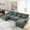 Gray + 4Seats, variant on 110" U-Shaped Modular Sectional Sofa, Cloud Couch for Living Room, 4-Seat Deep Seat with Pillows & Double Chaise, Modern Chenille-Like Fabric, Gray